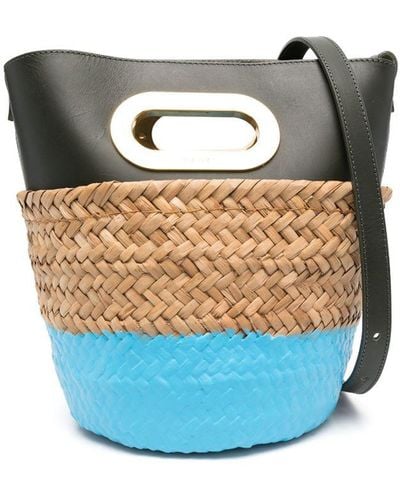 Sacai Colour-block Bucket Bag - Blue