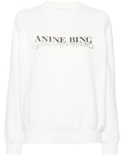 Anine Bing Sweatshirt mit Logo-Print - Weiß