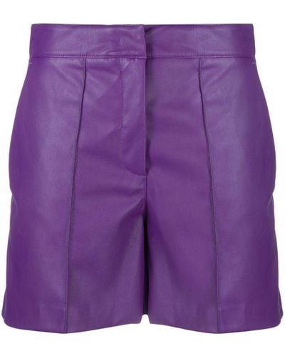 Blanca Vita Faux-leather Shorts - Purple