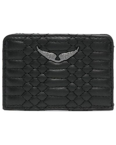 Zadig & Voltaire Logo-plaque Lambskin Wallet - Black