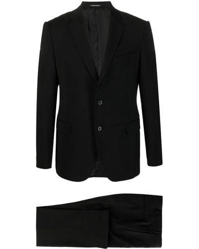 Emporio Armani Straight-leg Wool Suit - Black