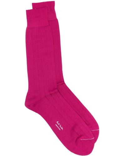 Paul Smith Ribbed Mid-calf Socks - Pink