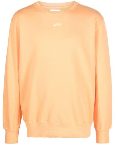 Autry Logo-print Cotton Sweatshirt - Orange