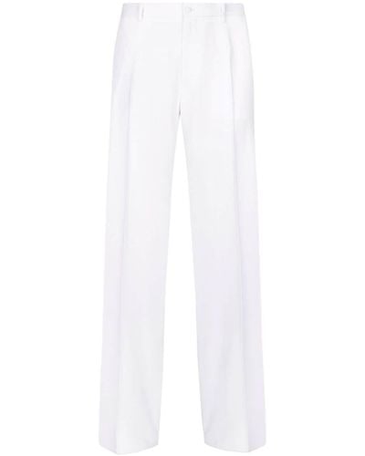 Dolce & Gabbana Stile Tailored Virgin-wool Pants - White