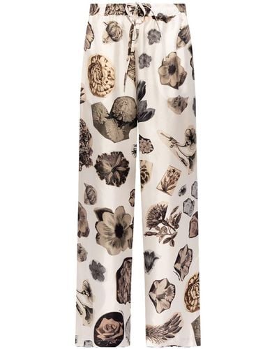 Marni Floral-print Straight-trousers - White