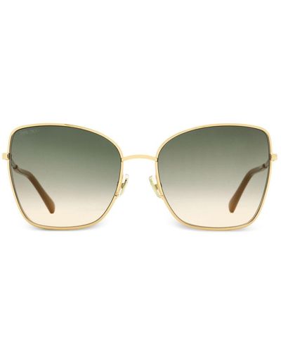 Jimmy Choo Alexis Glitter-detail Sunglasses - Green
