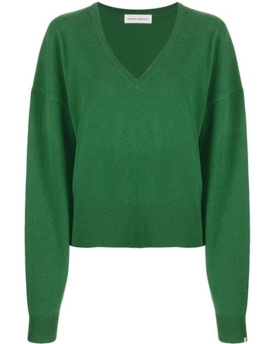 Extreme Cashmere Clash Pullover mit V-Ausschnitt - Grün