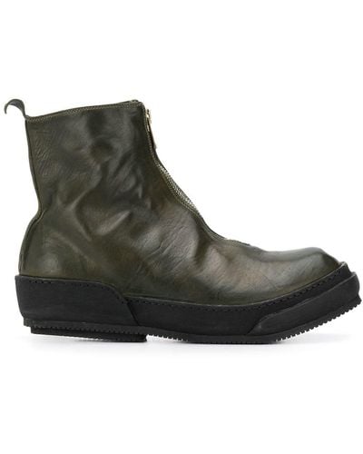 Guidi Cracked-effect Ankle Boots - Green