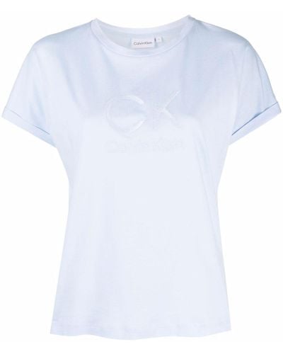 Calvin Klein T-Shirt mit Logo-Print - Blau