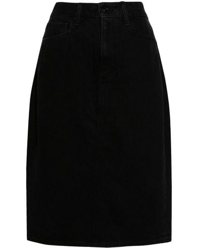 PAIGE Siren Denim Midi Skirt - Black