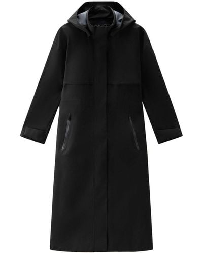 Woolrich Single-breasted Hooded Parka Coat - Black