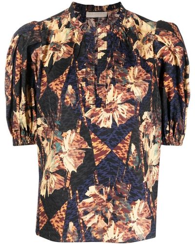 Ulla Johnson Blouse Met Bloemenprint - Zwart