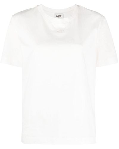 Claudie Pierlot T-Shirt mit Logo-Stickerei - Weiß