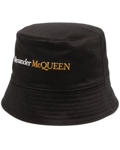 Alexander McQueen Logo-embroidered Bucket Hat - Black