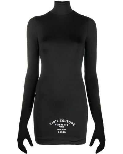 Vetements Mini-jurk Met Logoprint - Zwart