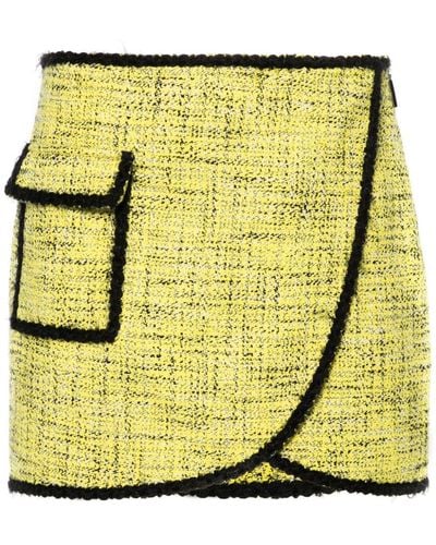 MSGM Cotton Tweed Mini Skirt - Metallic