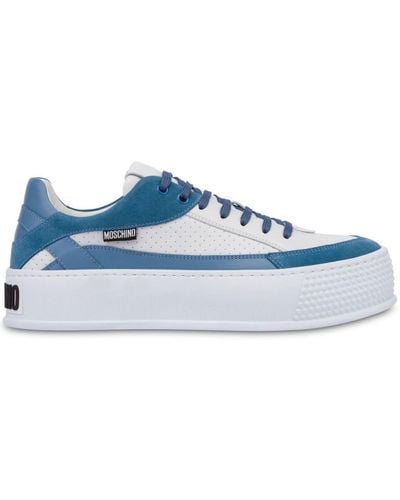 Moschino Paneled Flatform Sneakers - Blue