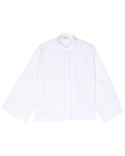 Mazzarelli Band-collar Shirt - White