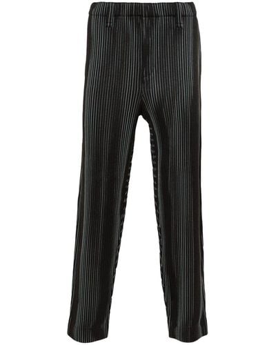 Homme Plissé Issey Miyake Pantalon Tweed Pleats à coupe courte - Noir