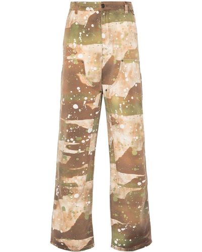 MSGM Camouflage-print Canvas Pants - Natural