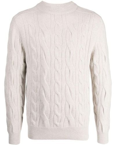 N.Peal Cashmere Cable-knit Cashmere Sweater - White