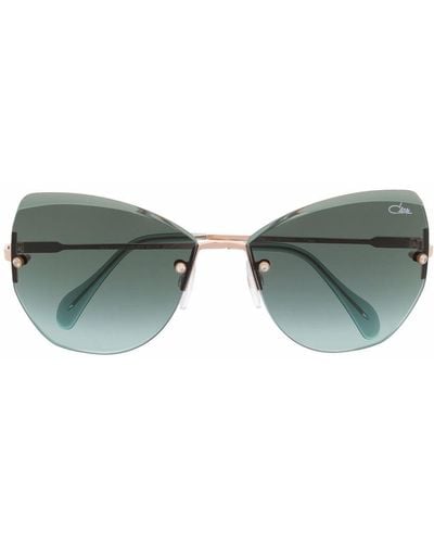 Cazal Rahmenlose Cat-Eye-Sonnenbrille - Grün