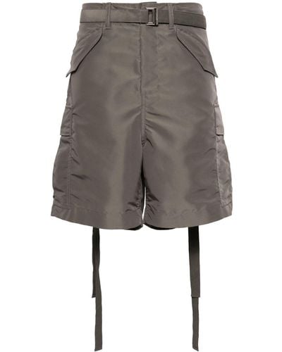 Sacai Belted Cargo Shorts - Gray