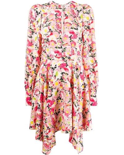 Stella McCartney Robe asymétrique à fleurs - Rose