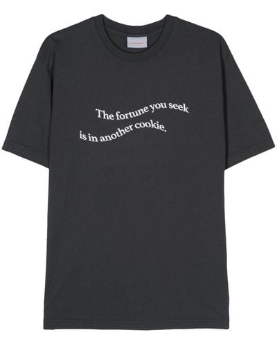 Bluemarble T-Shirt mit Slogan-Print - Schwarz