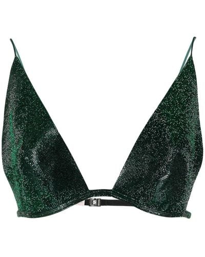 Nue Rhinestone-embellished Bralette - Green