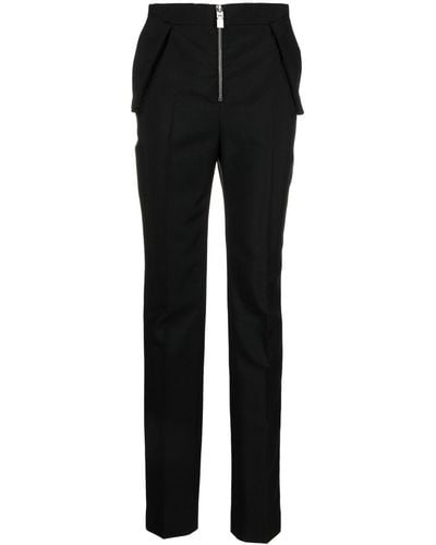 Givenchy Pantalones de talle alto con cremalleras - Negro