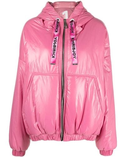 Khrisjoy High-shine Hooded Jacket - Pink