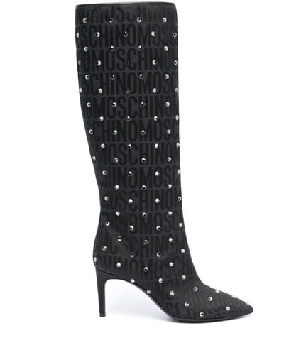 Moschino 70mm Crystal-embellished Boots - Black