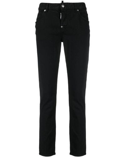 DSquared² Black Bull Cropped Jeans