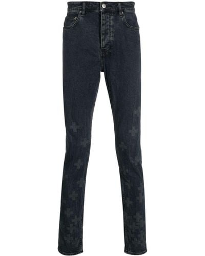 Ksubi Slim-Fit-Jeans mit Logo-Print - Blau
