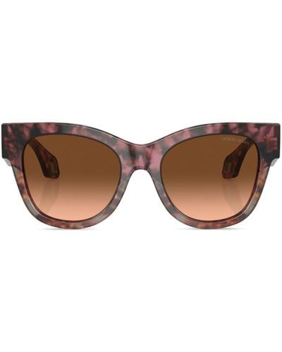 Giorgio Armani Gradient-lens Cat-eye Frame Sunglasses - Brown