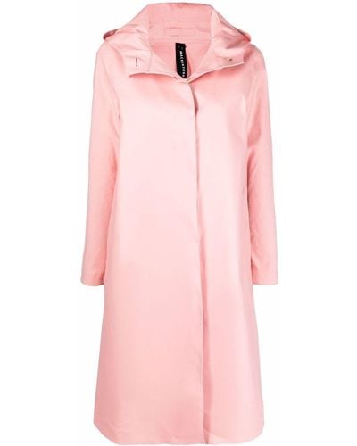 Mackintosh Watten Bonded Cotton Hooded Coat - Pink