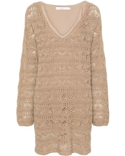 IRO Crochet Cotton Short Dress - Natural