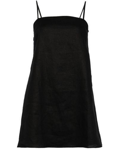 Reformation Aubree Linen Minidress - Black