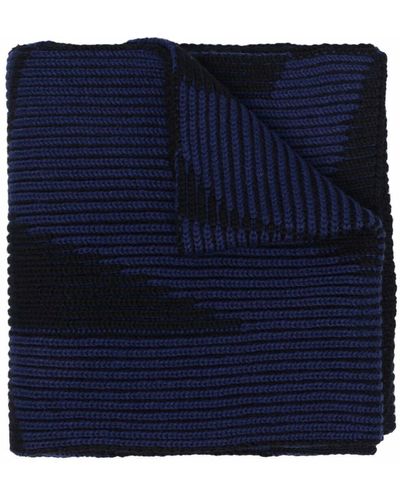 Balenciaga Großer Schal mit Logo - Blau