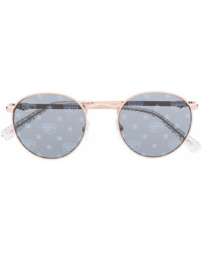 Chiara Ferragni Cf 1002/s Round Frame Sunglasses - Metallic