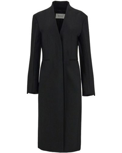 Ferragamo Wool Single-breasted Coat - Black