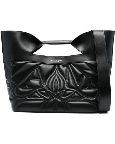 Alexander McQueen Small The Bow Bag In Quilted Leather - Black