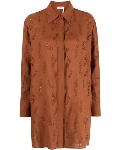 Chloé X Eres Patricia Broderie-Anglaise Shirtdress - Brown