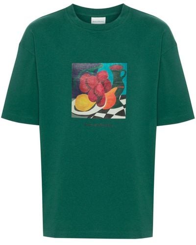 Drole de Monsieur Nature Morte Cotton T-shirt - Green