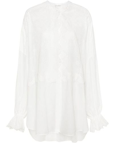 Ermanno Scervino Lace-embroidered Cotton Blouse - White