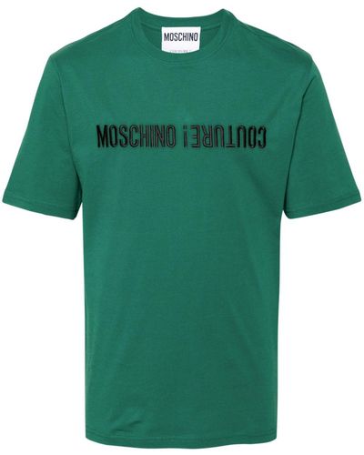 Moschino T-Shirt mit Logo-Stickerei - Grün