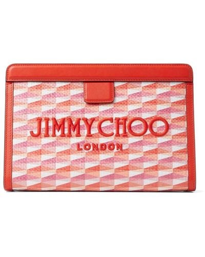 Jimmy Choo Pochette Avenue à design matelassé - Rouge
