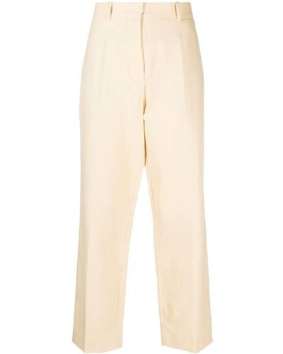 ODEEH Mid-rise Straight-leg Trousers - Natural