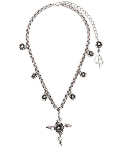 Blumarine Flower-detailing Polished-finish Necklace - Metallic
